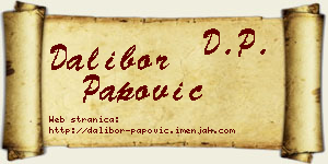 Dalibor Papović vizit kartica